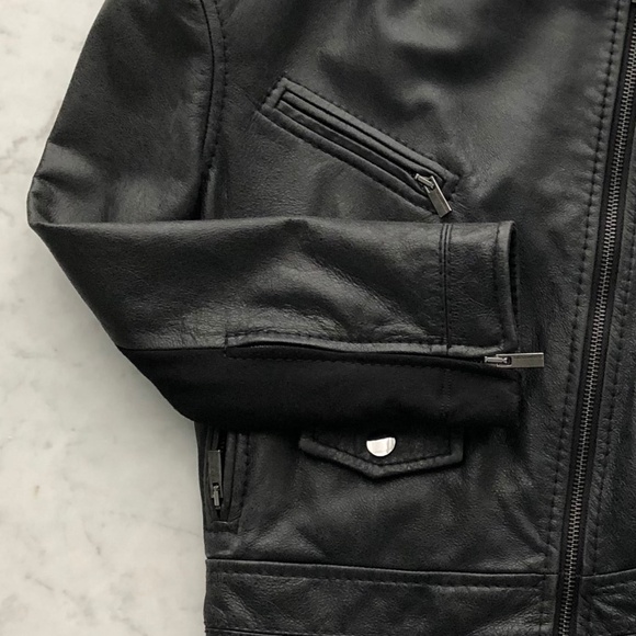 bCBG MAX AZRIA Leather Moto Biker Jacket XXS 2XS - Picture 5 of 7